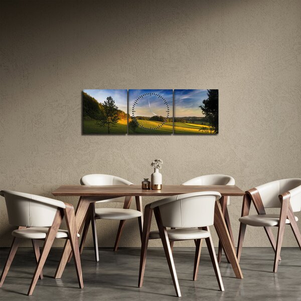 Tablou - Lunca de munte (cu ceas) (90x30 cm)
