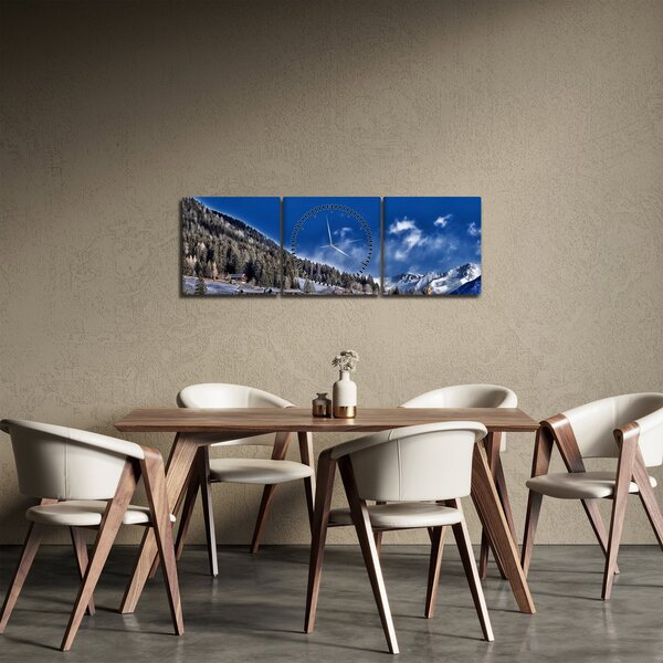 Tablou - Orășel de munte (cu ceas) (90x30 cm)