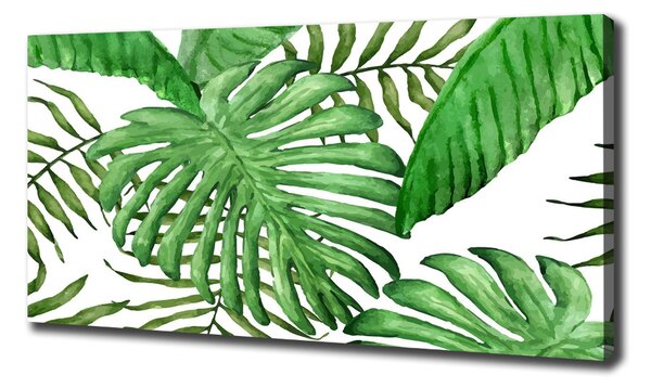 Pictură pe pânză frunze tropicale