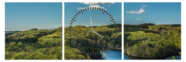 Tablou - Lac montan (cu ceas) (90x30 cm)