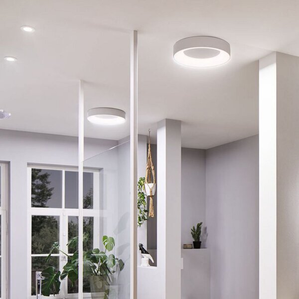 Paulmann HomeSpa Casca plafonieră LED Ø 40 cm albă, reglabil, Alb, Baie, Metal, Modern