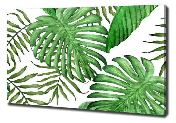 Pictură pe pânză frunze tropicale