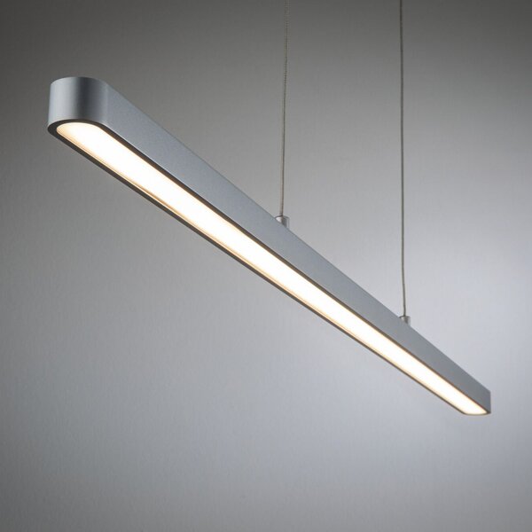 Paulmann URail Lento pendul LED ZigBee CCT crom, reglabil, Gri, Camera de zi / sufragerie, Metal, Modern, Suspensie cu flacără unică