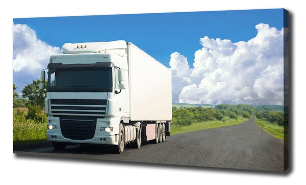 Pictură pe pânză camion alb