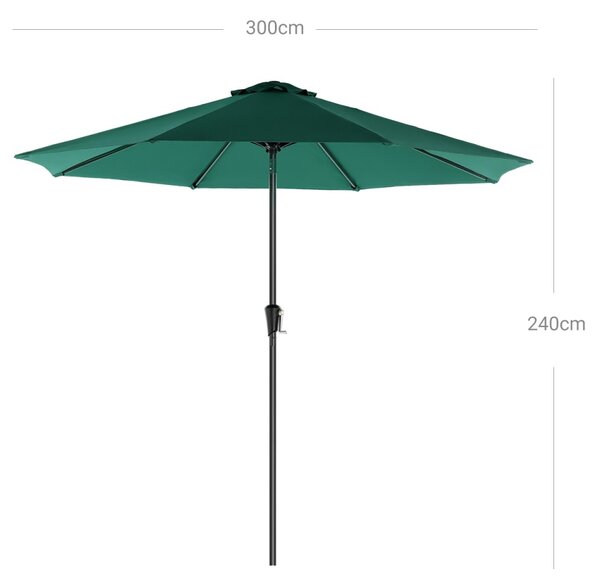 Umbrela de terasa Songmics Verde 300x300x240 cm