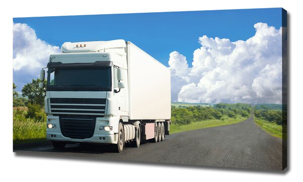 Pictură pe pânză camion alb