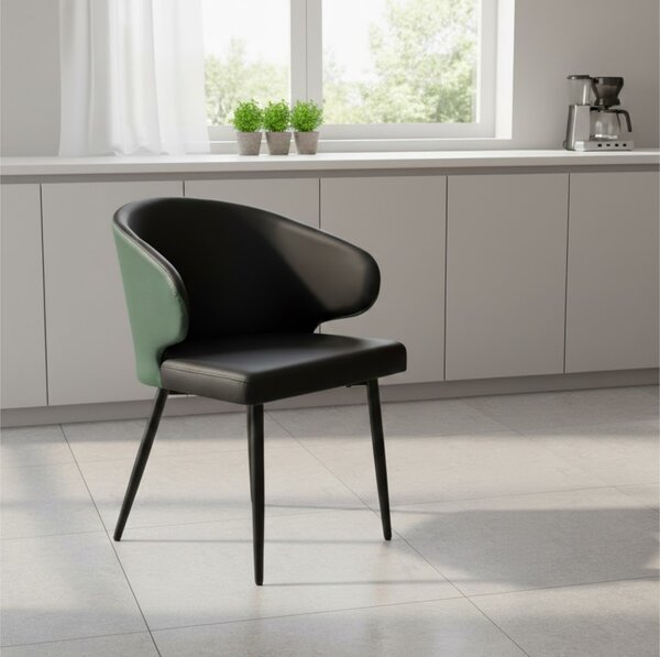 Scaun Venezia Piele Ecologică Negru Verde