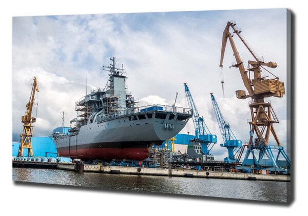 Tablou canvas navă șantier naval