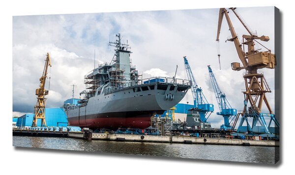 Tablou canvas navă șantier naval