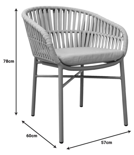 Fotoliu de grădină Model Frama, Maro, 57x60x78 cm