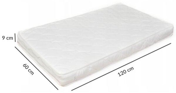 Saltea patut multistrat cocos LUX 120x60x9 cm, husa detasabila si lavabila, antialergica, 0-3 ani