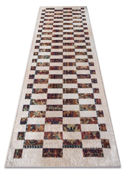 ANDRE 43780 covor lavabil Geometric anti-alunecare - bej / teracotă
