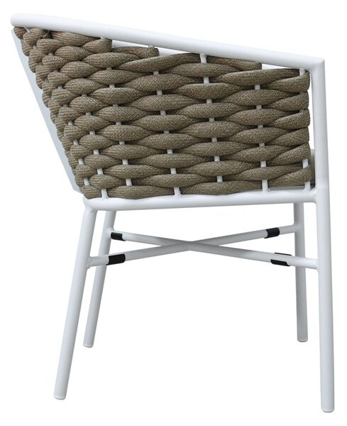 Fotoliu de grădină Model Noevo, Alb/Natural, 57x62x77 cm