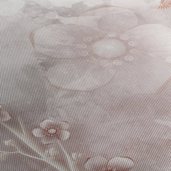 Tablou - Flori roz (cu ceas) (90x30 cm)