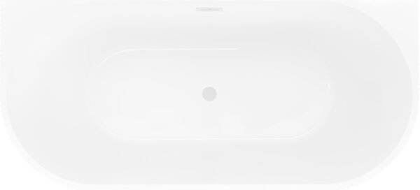 Cadă de baie independentă Mexen Oris cu caneluri 150 x 75 cm, alb lucios, preaplin alb, 52871507500-20