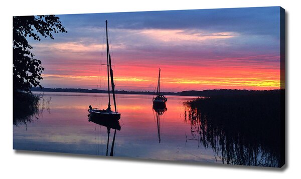 Tablou pe pânză Sailboats la Sunset