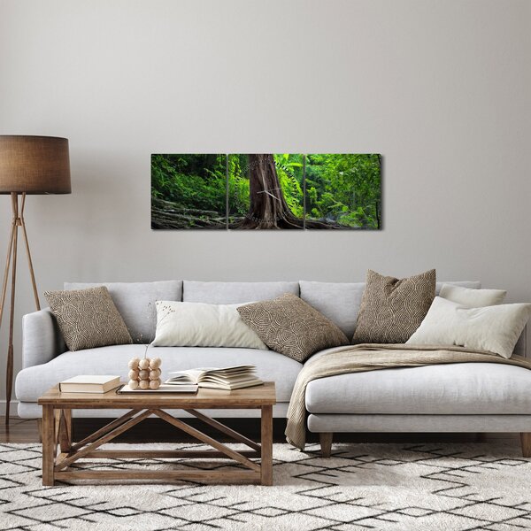 Tablou - Copac bătrîn cu rădăcini (cu ceas) (90x30 cm)
