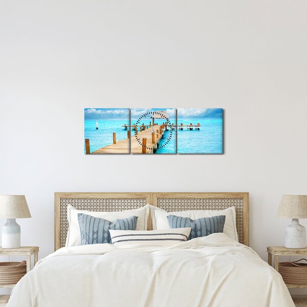 Tablou - Ponton (cu ceas) (90x30 cm)
