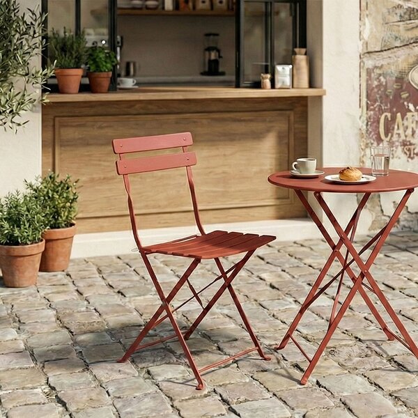 Scaun de Exterior/Bistro, caramiziu, 42x46x82 cm