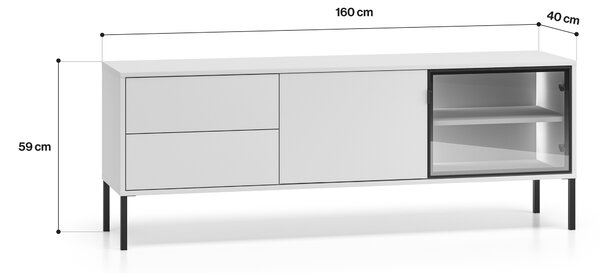 Comodă TV cu sertare și iluminare Harmona 160 cm - cașmir