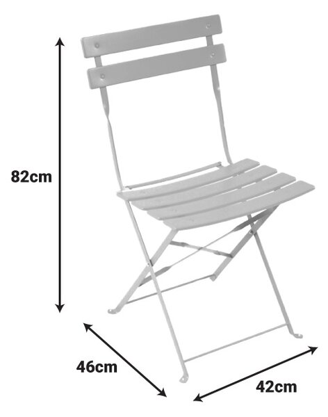 Set de 2 Scaun de Exterior/Bistro, alb, 42x46x82 cm