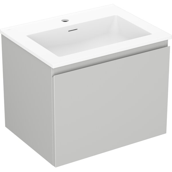 Mexen Orio, mobilier baie 60 cm cu lavoar Otis, 1 sertar, gri mat/alb mat, 91A10-06047-1-BF62-W18M01