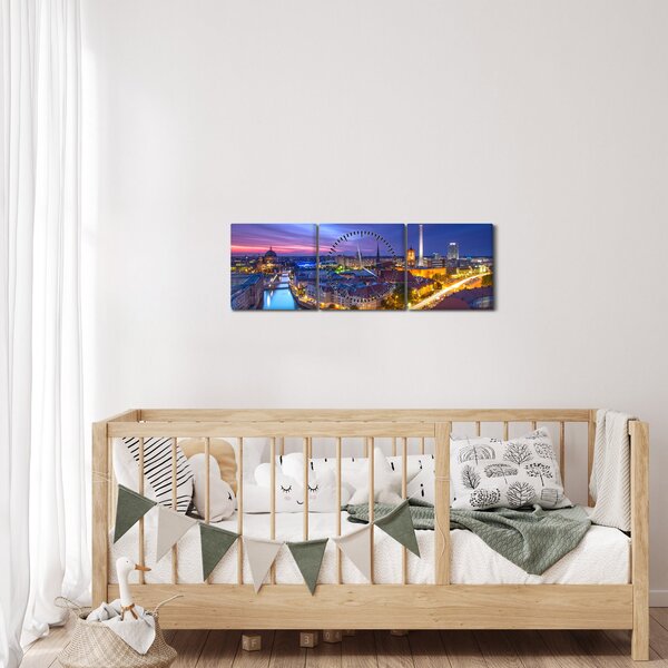 Tablou - Cerul albastru la Berlin (cu ceas) (90x30 cm)