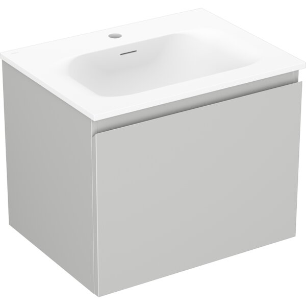Mexen Orio, mobilier baie 60 cm cu lavoar Vela, 1 sertar, gri mat/alb mat, 91A10-06047-1-BF62-W23M01