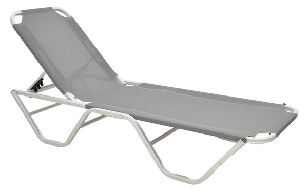 Șezlong Dessie, gri închis, 59.5x193x29.5 cm