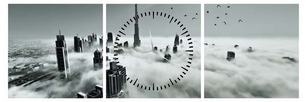 Tablou - Zgârie-nori, dubai (cu ceas) (90x30 cm)