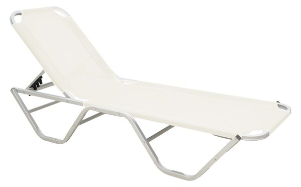 Șezlong Dessie, ecru, 59.5x193x29.5 cm