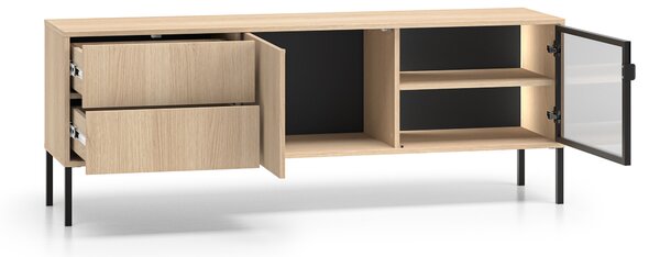 Comodă TV cu sertare și iluminare Harmona 160 cm - stejar lindberg