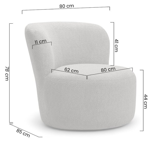 Fotoliu de relaxare Hygga - stofă boucle bej Catch Me 02