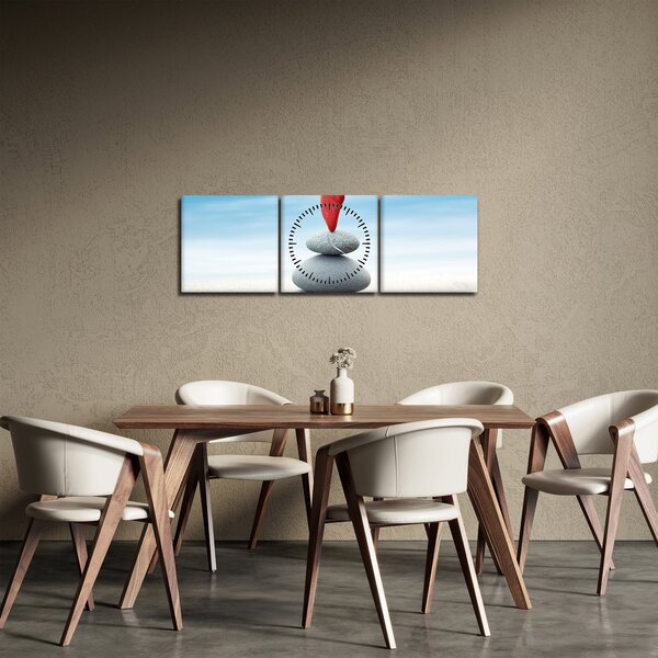 Tablou -Echilibru cu pietre (cu ceas) (90x30 cm)