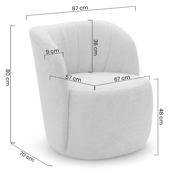 Fotoliu relaxare Soya - boucle bej Catch Me 02