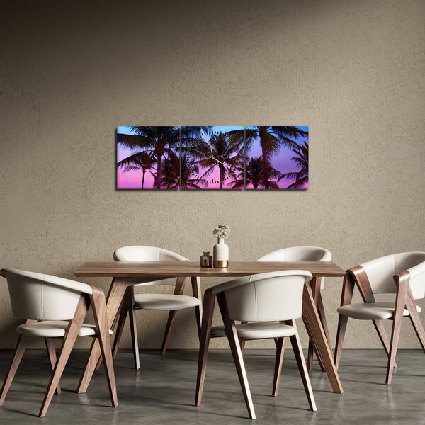 Tablou - Palmieri din Miami (cu ceas) (90x30 cm)