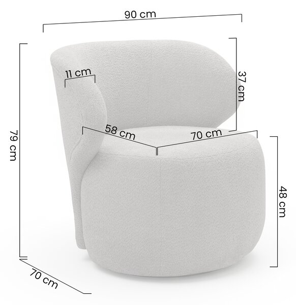 Fotoliu de relaxare Cocoon - boucle bej Catch Me 02