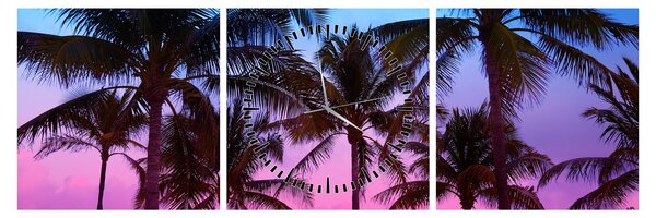 Tablou - Palmieri din Miami (cu ceas) (90x30 cm)