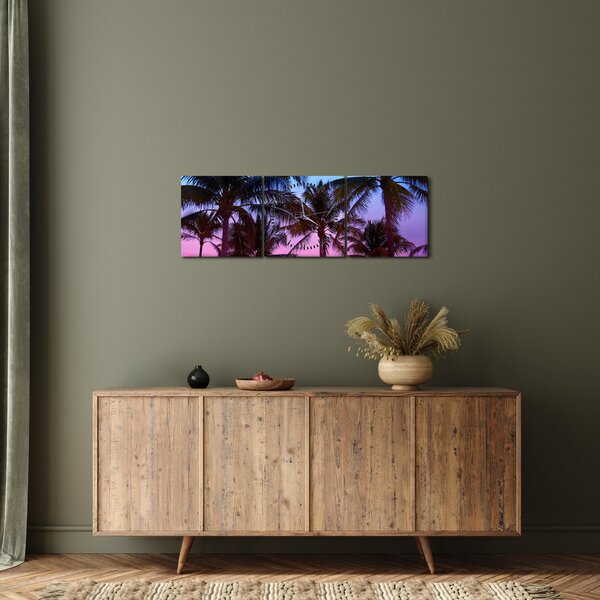 Tablou - Palmieri din Miami (cu ceas) (90x30 cm)