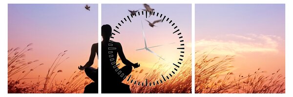 Tablou - Meditații (cu ceas) (90x30 cm)