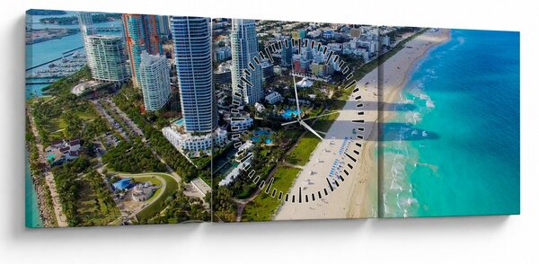Tablou - Miami, Florida (cu ceas) (90x30 cm)