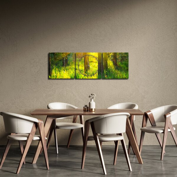Tablou - Trezirea de primăvară a pădurii (cu ceas) (90x30 cm)