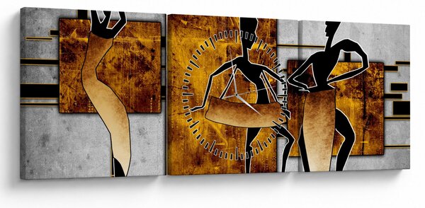Tablou - Motiv cultura africană (cu ceas) (90x30 cm)