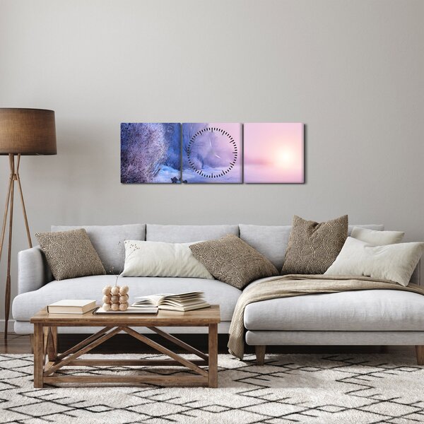 Tablou - Râu înghețat (cu ceas) (90x30 cm)