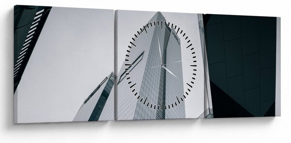 Tablou - Zgârie-nori (cu ceas) (90x30 cm)
