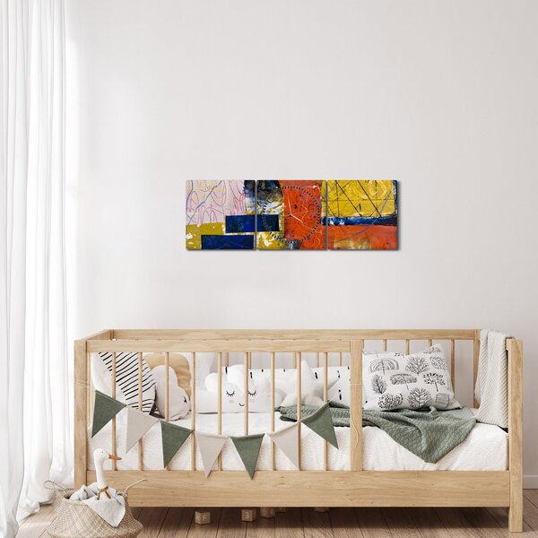 Tablou - Abstract (cu ceas) (90x30 cm)