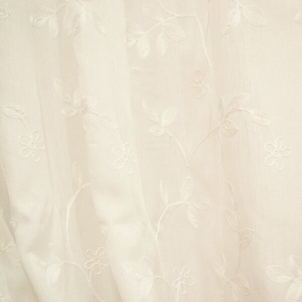 Perdea Velaria cu broderie florala ivory, 340x255 cm