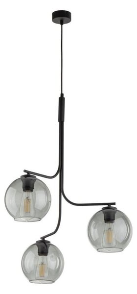 Lustră LED pe cablu CESAR 3xE27/15W/230V negru/gri fumuriu