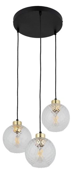 Lustră LED suspendată pe cablu DEVON 3xE27/15W/230V negru/transparent