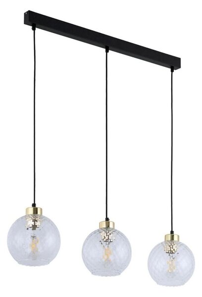 Lustră LED pe cablu DEVON 3xE27/15W/230V negru/sticlă clară